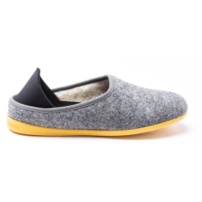 New Mens Mahabis Grey Classic Textile Slippers Slip On 